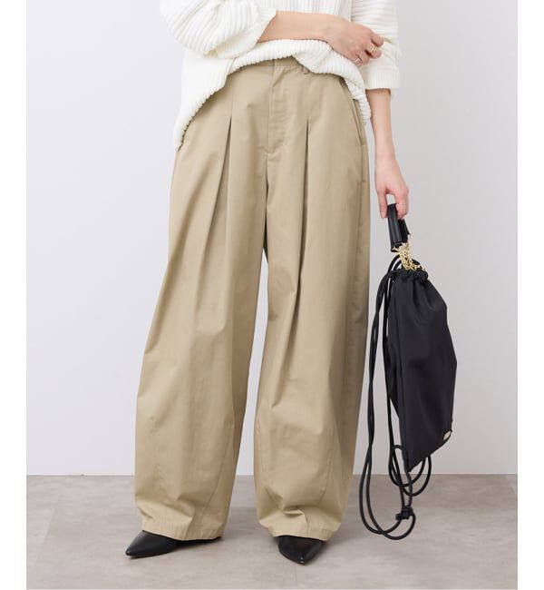 SLOBE IENA「《接触冷感/追加3予約》ライトチノタックカーブトラウザー」|チノ|