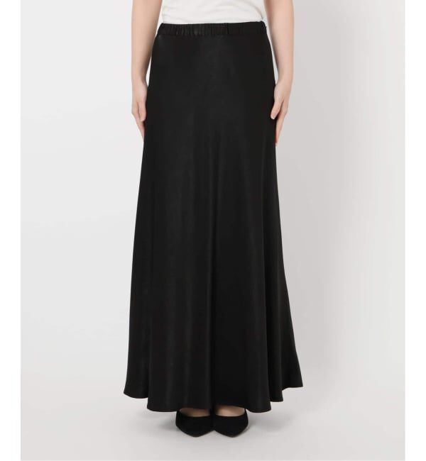 SLOBE IENA「《WEB限定/追加2》グロッシーサテンフレアスカート」|スカート|
