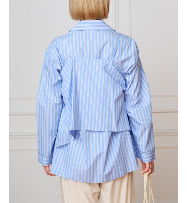 IENA LA BOUCLE「IENA LA BOUCLE コットンストライプリボンキャミソール」|キャミソール|