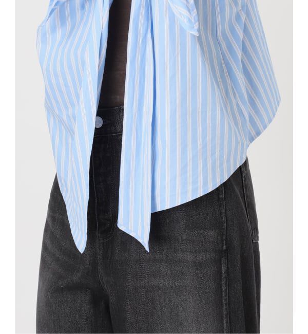 IENA LA BOUCLE「IENA LA BOUCLE コットンストライプリボンキャミソール」|キャミソール|