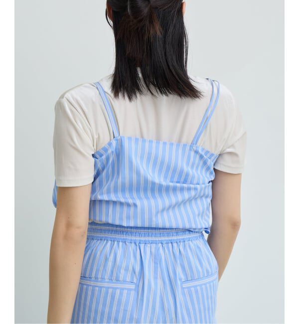 IENA LA BOUCLE「IENA LA BOUCLE コットンストライプリボンキャミソール」|キャミソール|