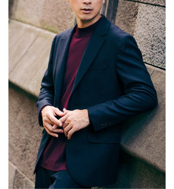 EDIFICE「SUPER 120&rsquo;s ウールサキソニー 2ボタン ジャケット【セットアップ着用可能】」|テーラードジャケット|ネイビー A