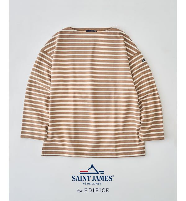 EDIFICE「SAINT JAMES (セントジェームス) 別注 ウエッソン ルーズ ボーダー」|Tシャツ・カットソー|キャメル