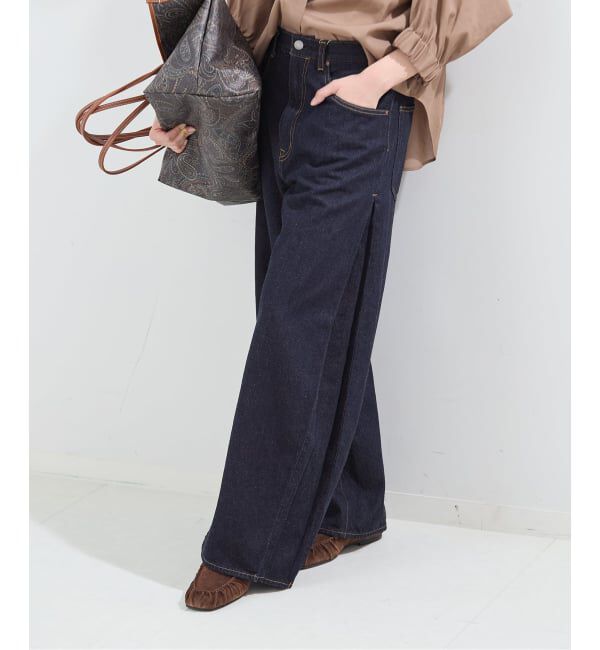 journal standard L'essage「サイドタックデニムパンツ」|デニム|ネイビー