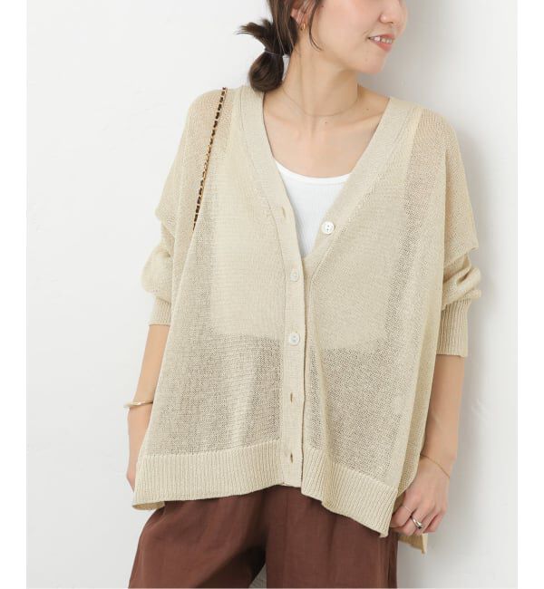 JOURNAL STANDARD relume「《追加予約 / 新色》PEリネンルーズVカーディガン」|カーディガン|ベージュ A
