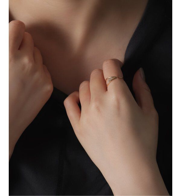 Lilas by Spick&Span「V型フォークダイヤリング K10」|リング|