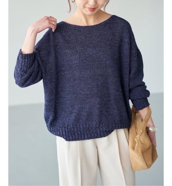 Spick and Span「《WEB限定カラー有り / 追加》ペーパーヤーン2WAYルーズプルオーバー」|ニット・セーター|
