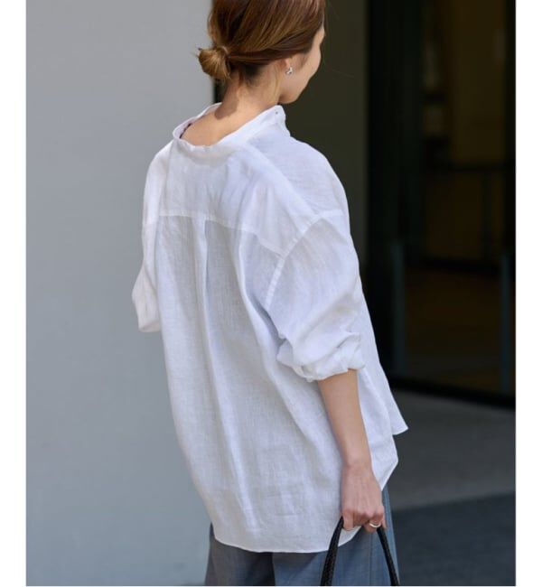 FRAMeWORK「≪追加≫フレンチリネンバンドカラーシャツ」|シャツ・ブラウス|