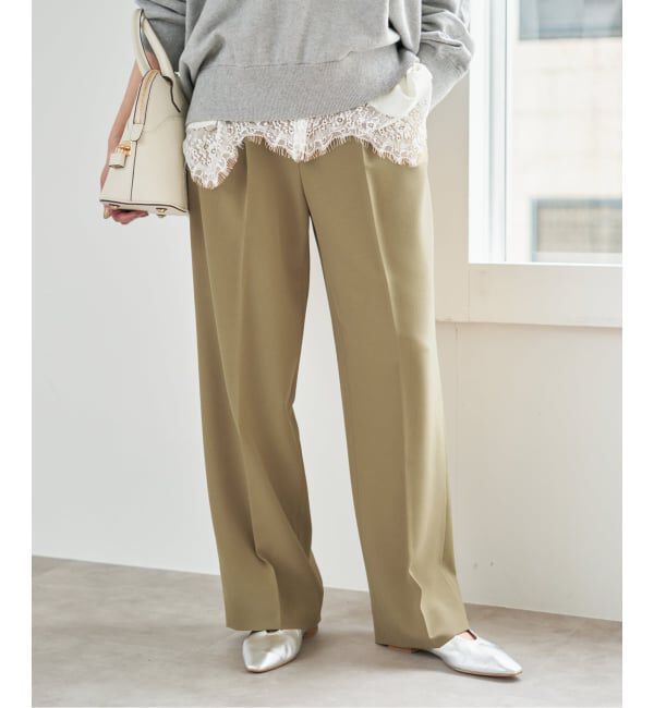 Spick and Span「トロストレッチ1タックパンツ」|スラックス|