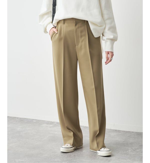 Spick and Span「トロストレッチ1タックパンツ」|スラックス|