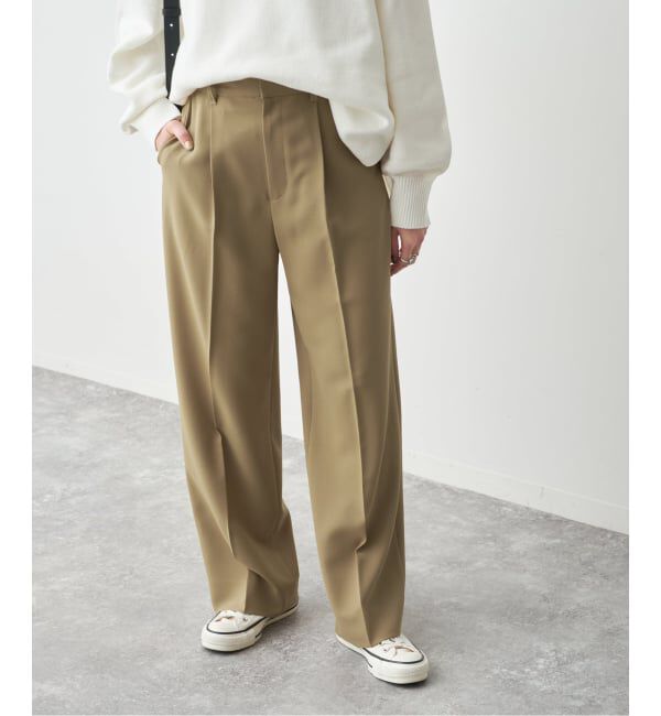 Spick and Span「トロストレッチ1タックパンツ」|スラックス|