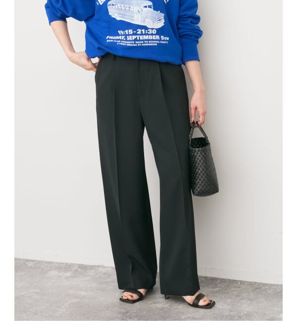 Spick and Span「トロストレッチ1タックパンツ」|スラックス|