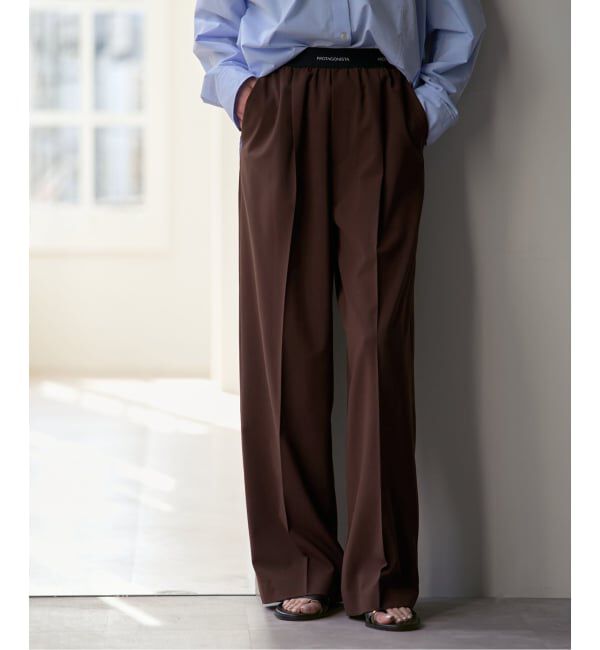 NOBLE「《予約》PROTAGONISTA/プロタゴニスタ ウエストロゴパンツ」|スラックス|ブラウン