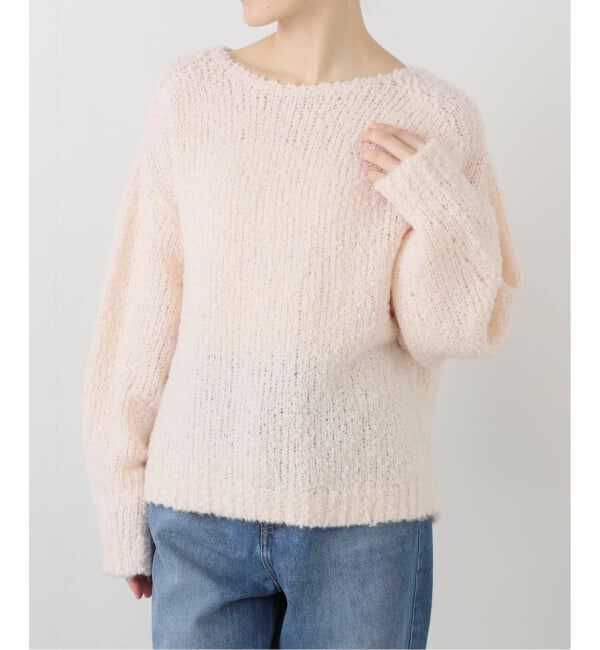  「【洗える】ローゲージブークレプルオーバー」|ニット・セーター|