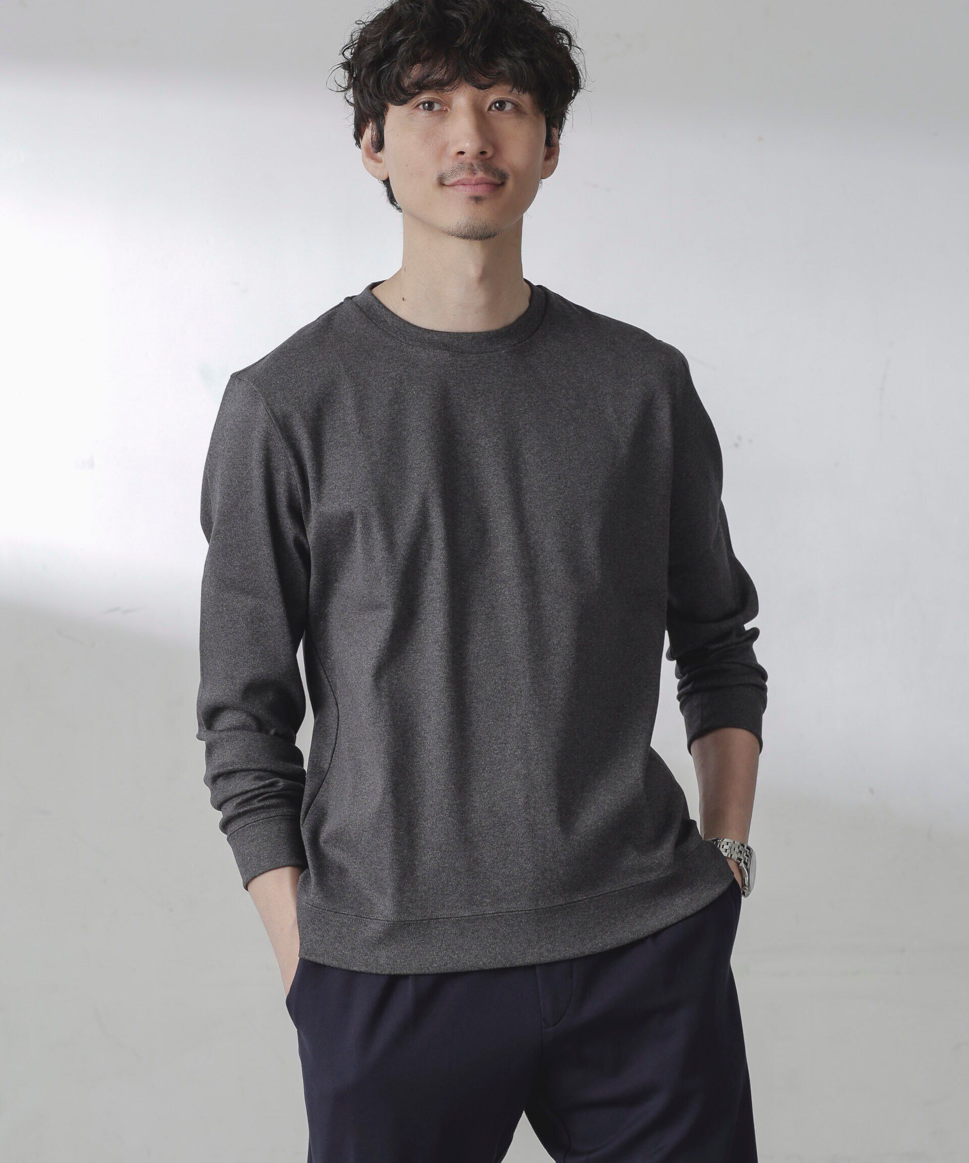 nano･universe「｢FORMAL JERSEY｣クルーネックカットソー長袖」|Tシャツ・カットソー|