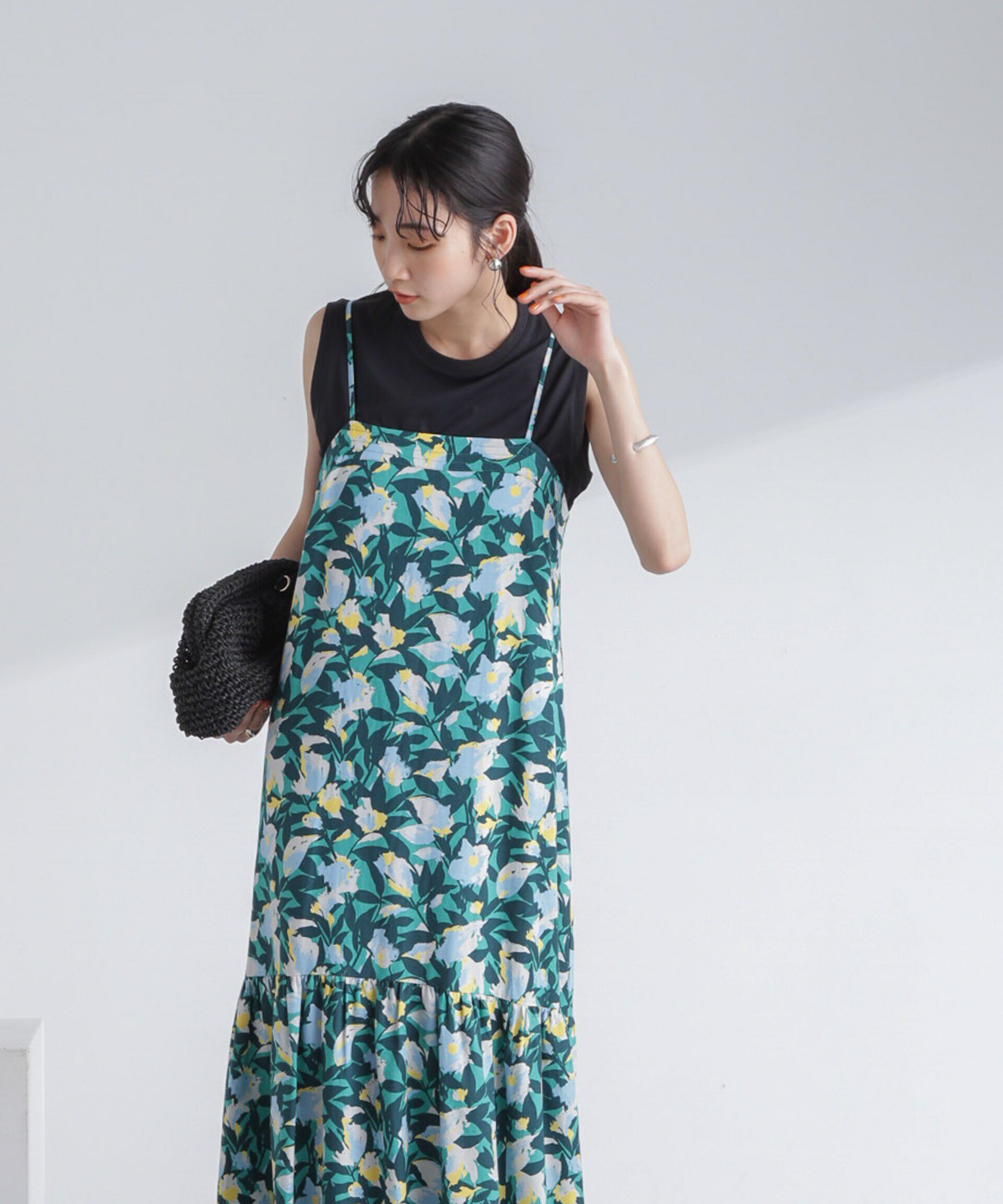 nano･universe「ボタニカルプリントキャミワンピース」|ワンピース|