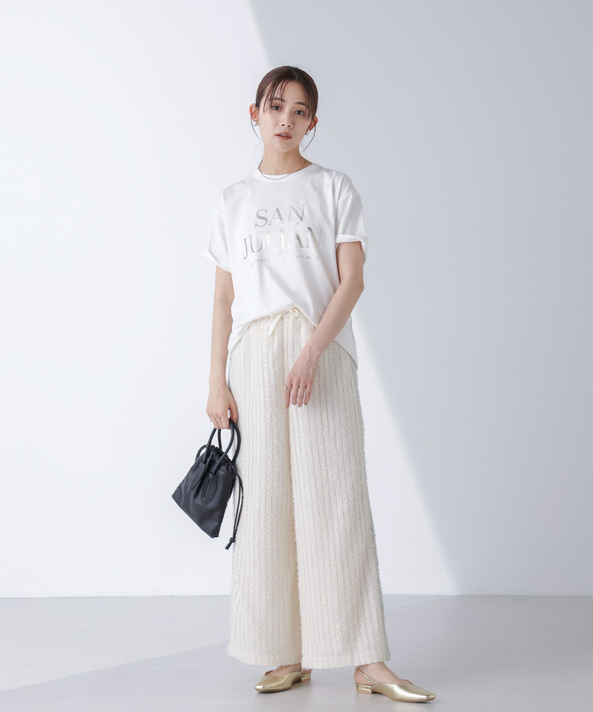 nano･universe「サイドラインレースパンツ」|チノ|