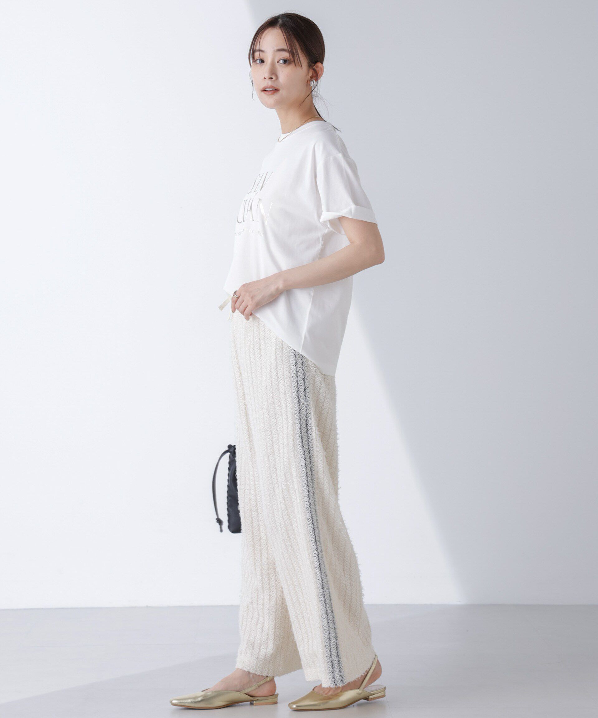 nano･universe「サイドラインレースパンツ」|チノ|