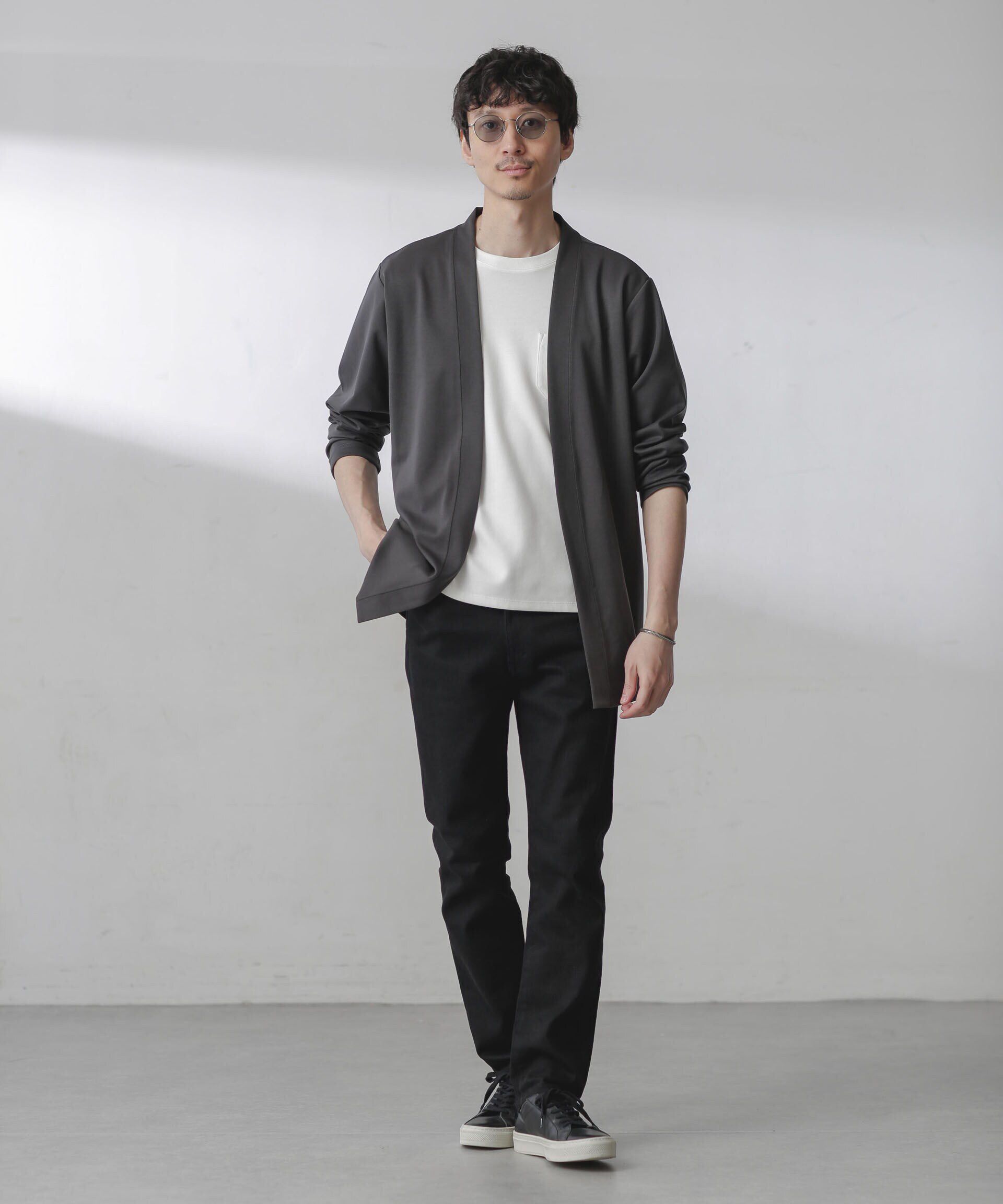 nano･universe「ダブルジャージー着流しカーディガン 24AW」|Tシャツ・カットソー|