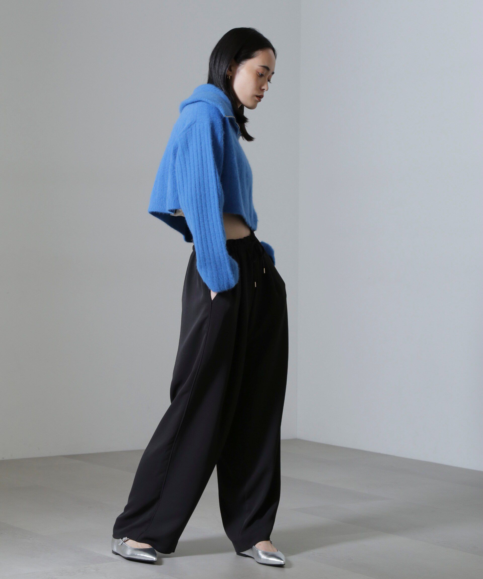 nano･universe「ドロストギャザーパンツ(セットアップ可)」|チノ|