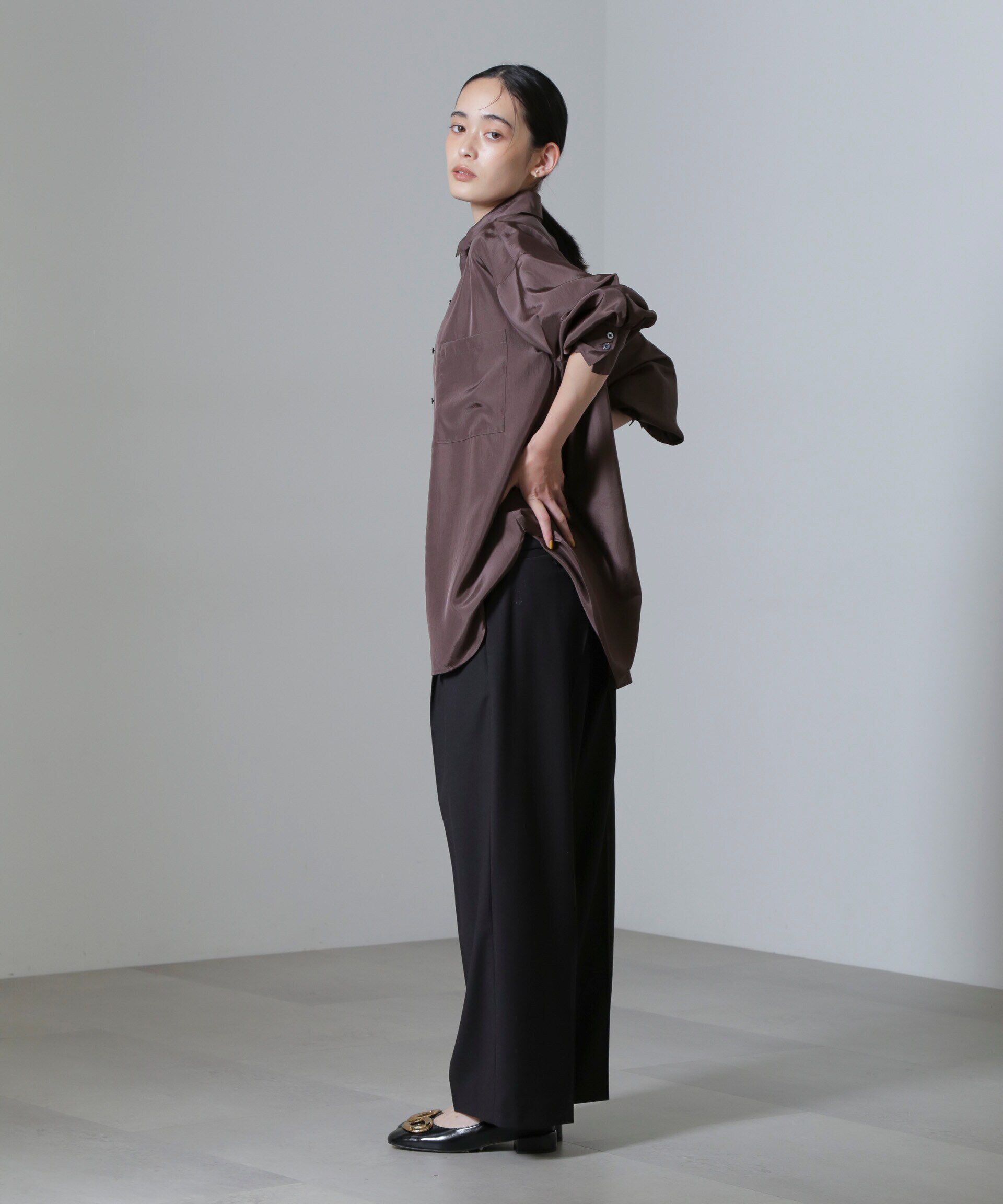 nano･universe「スーチングワイドスラックスパンツ」|チノ|