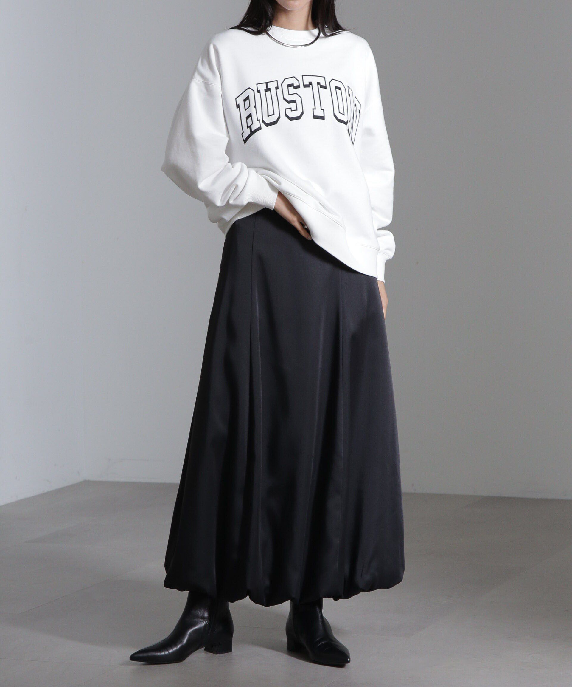 nano･universe「パネルラインバルーンスカート」|スカート|ブラック