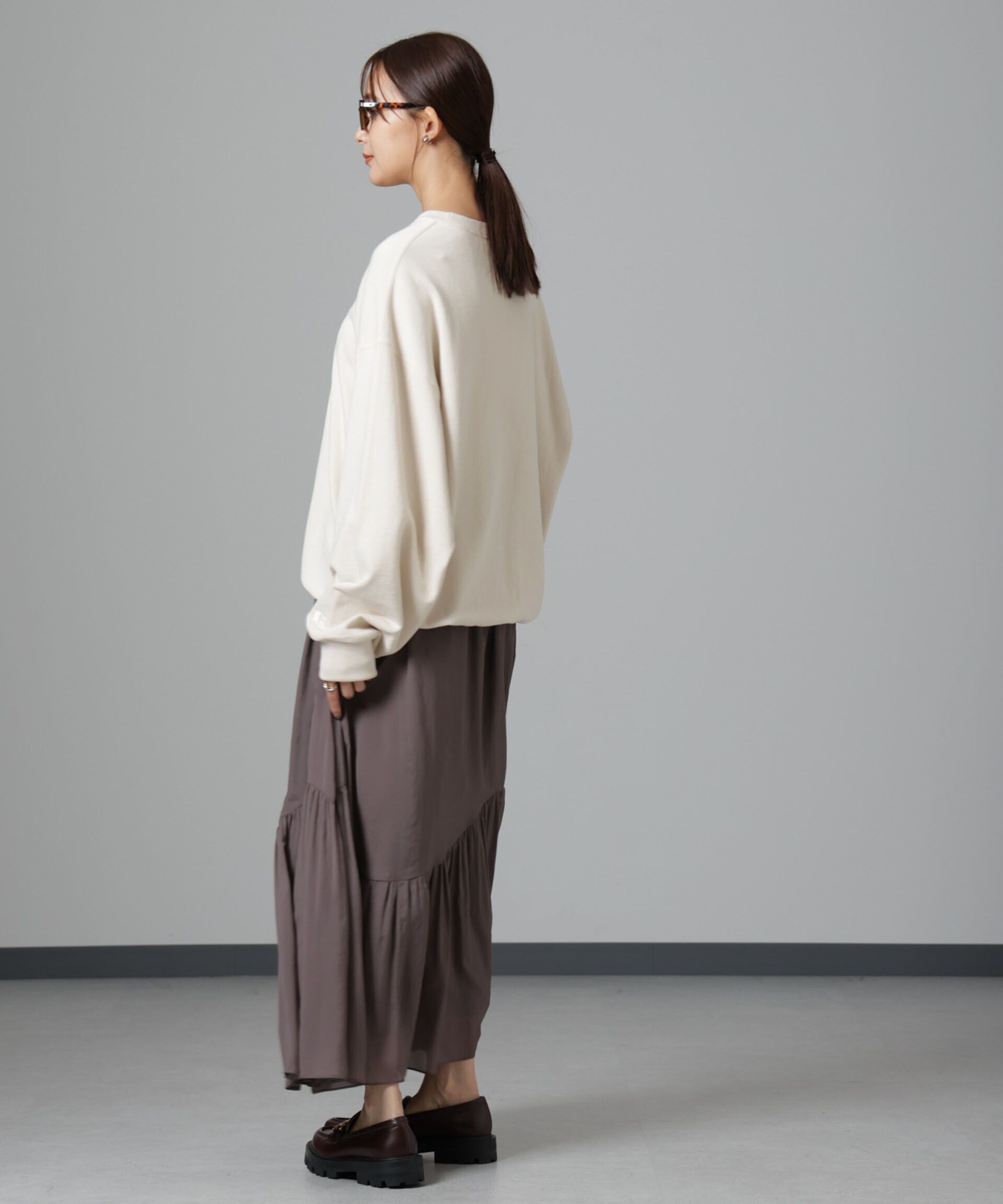 nano･universe「アシメティアードシフォンギャザースカート」|スカート|