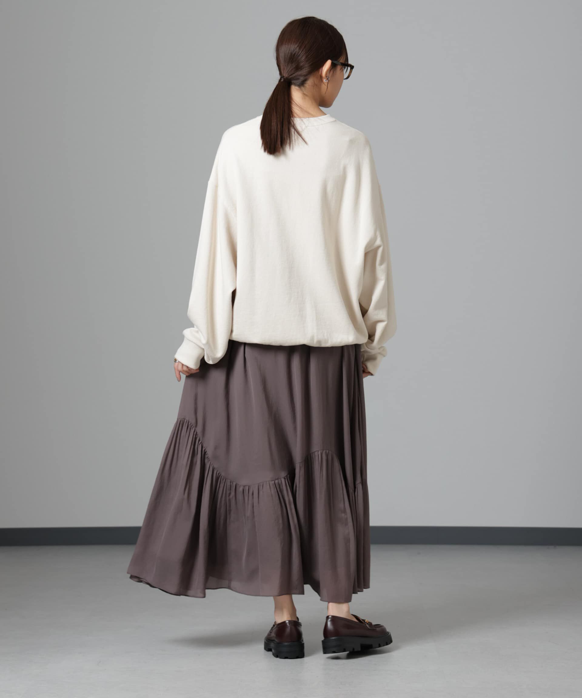 nano･universe「アシメティアードシフォンギャザースカート」|スカート|