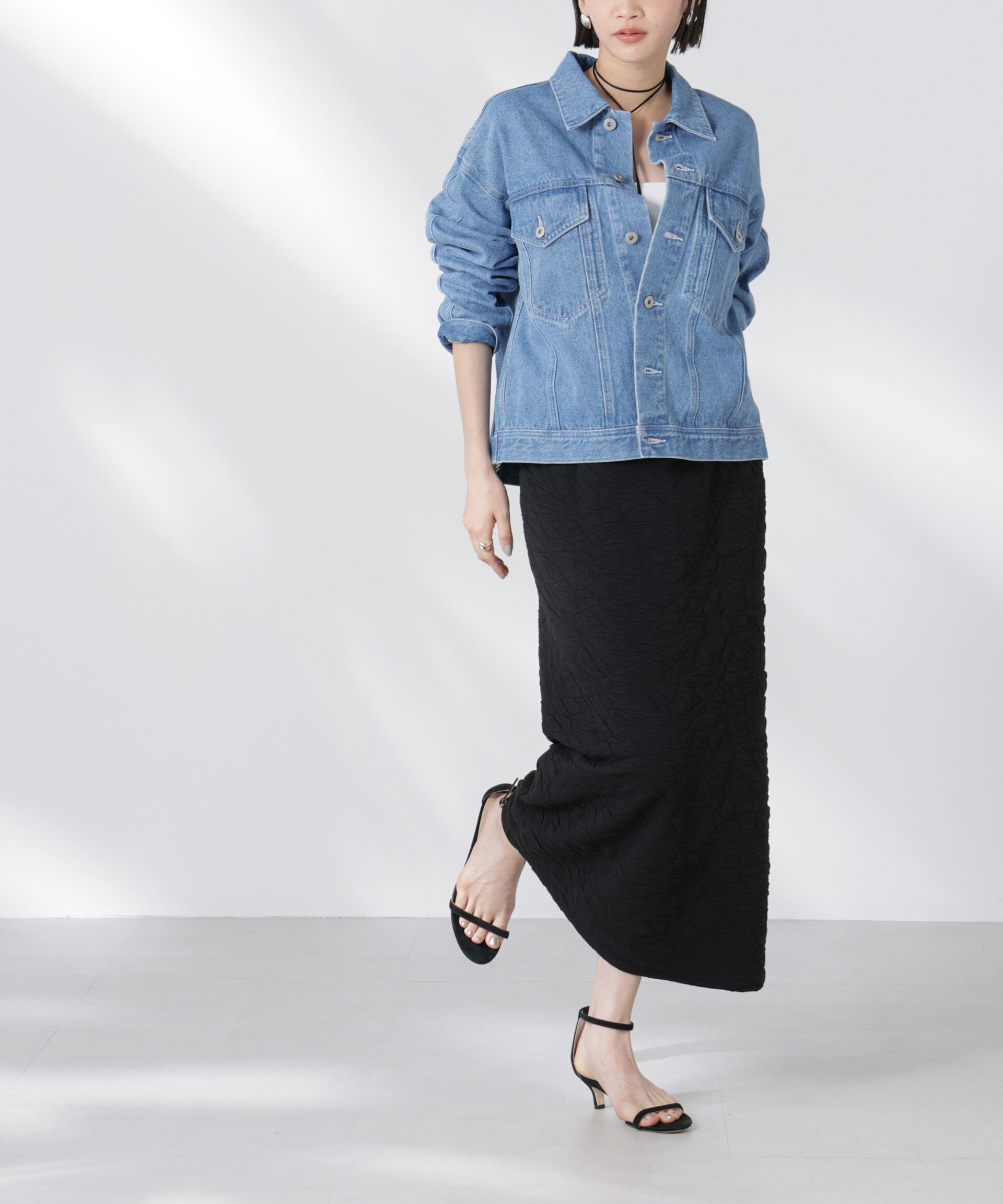 nano･universe「フクレジャガードカットナロースカート(セットアップ可)」|スカート|