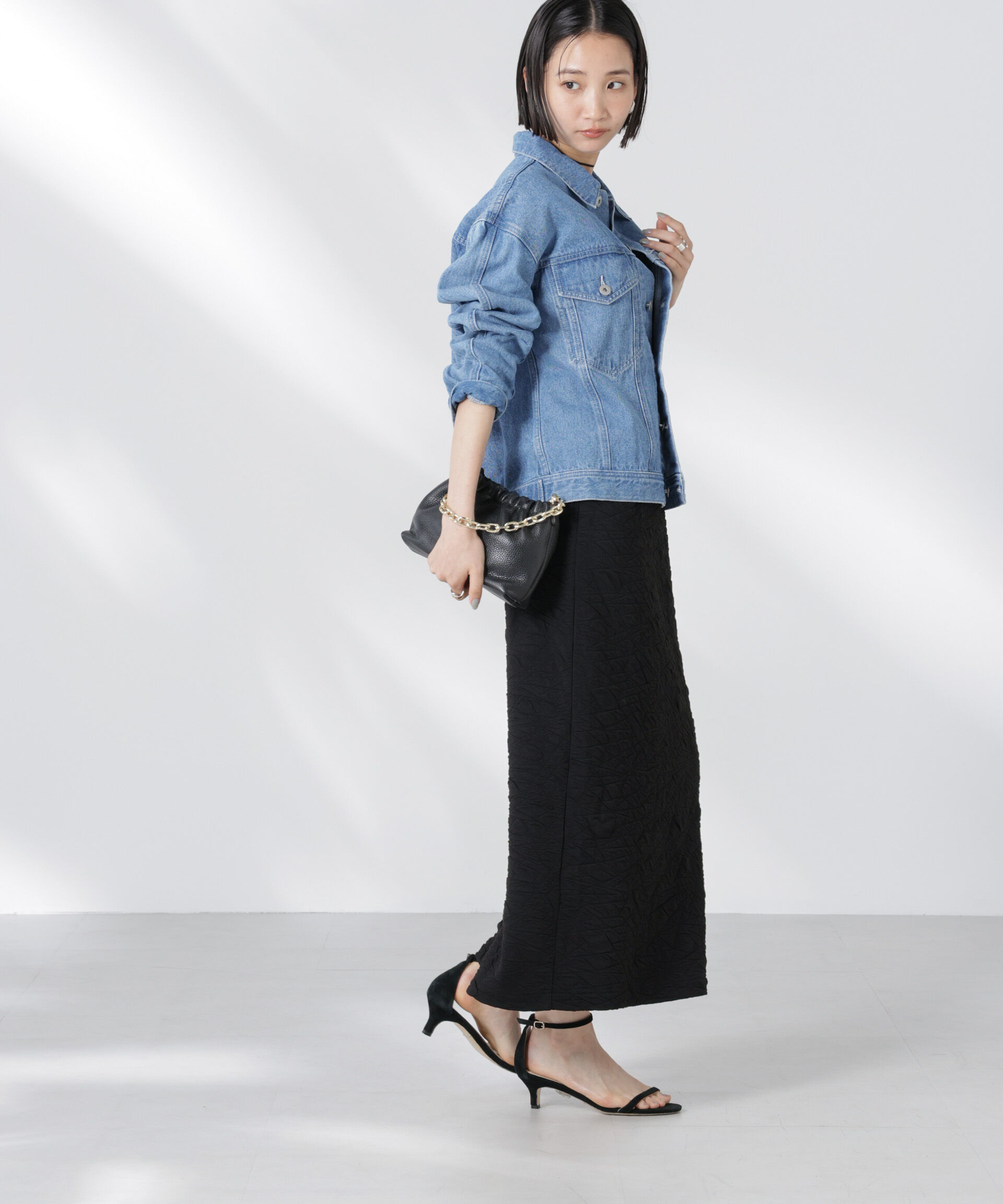 nano･universe「フクレジャガードカットナロースカート(セットアップ可)」|スカート|