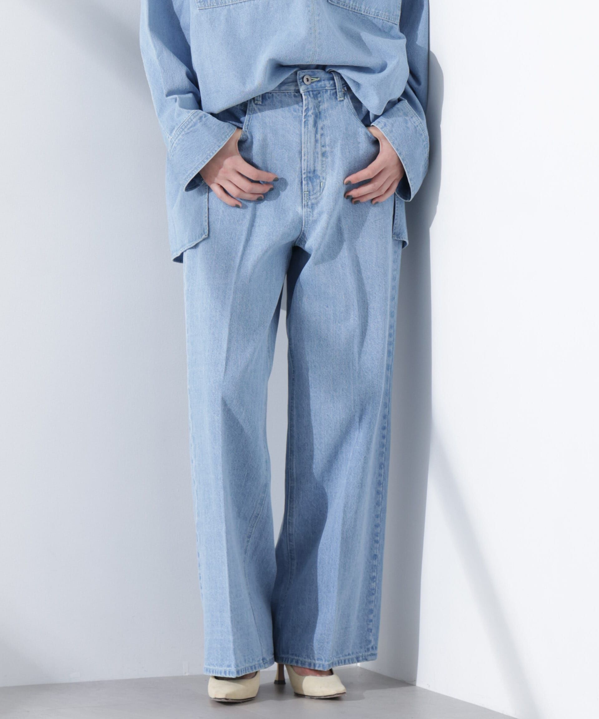 nano･universe「ハイウエストデニム（セットアップ可）」|チノ|