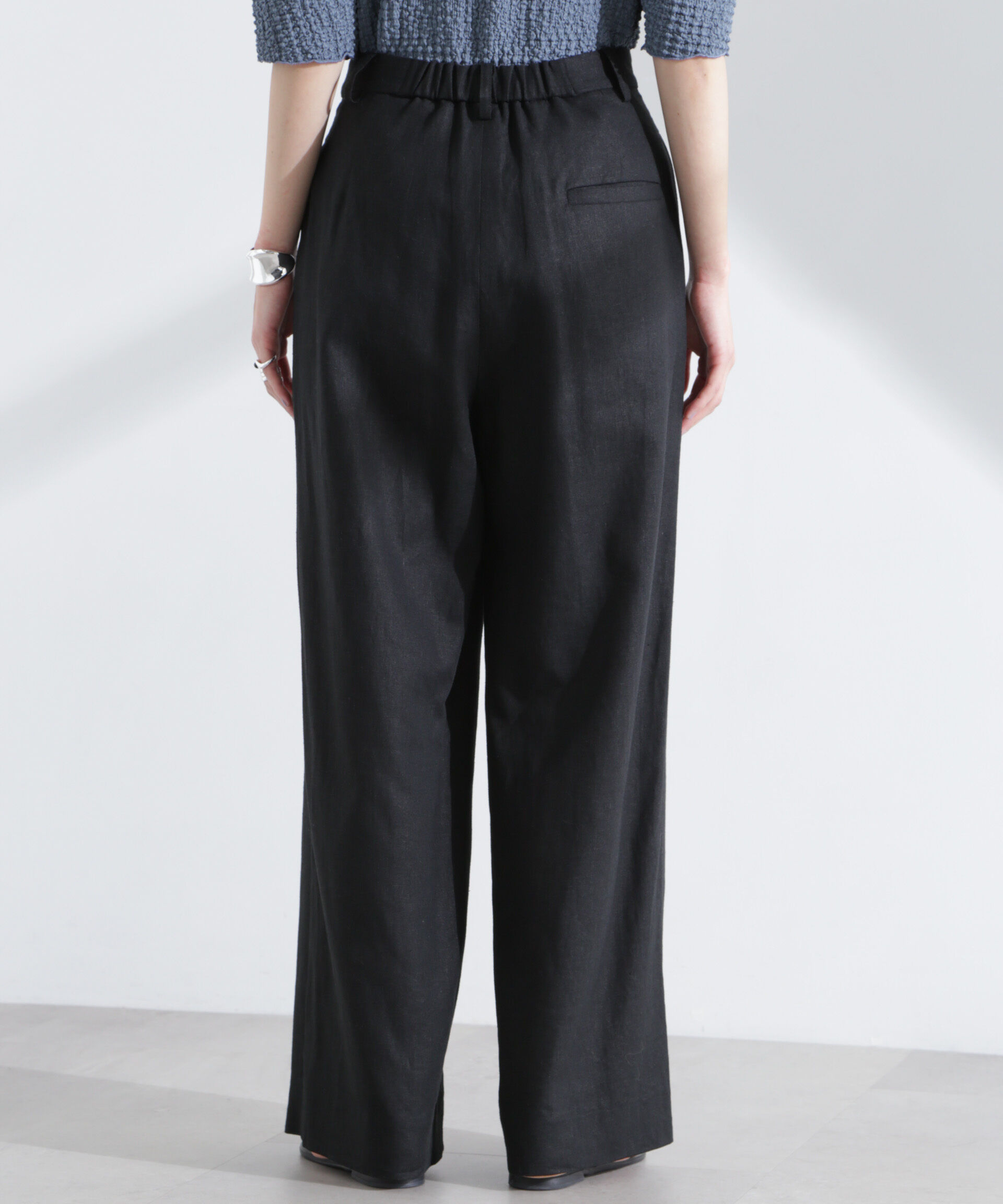 nano･universe「リネン混ラップパンツ(セットアップ可)」|チノ|