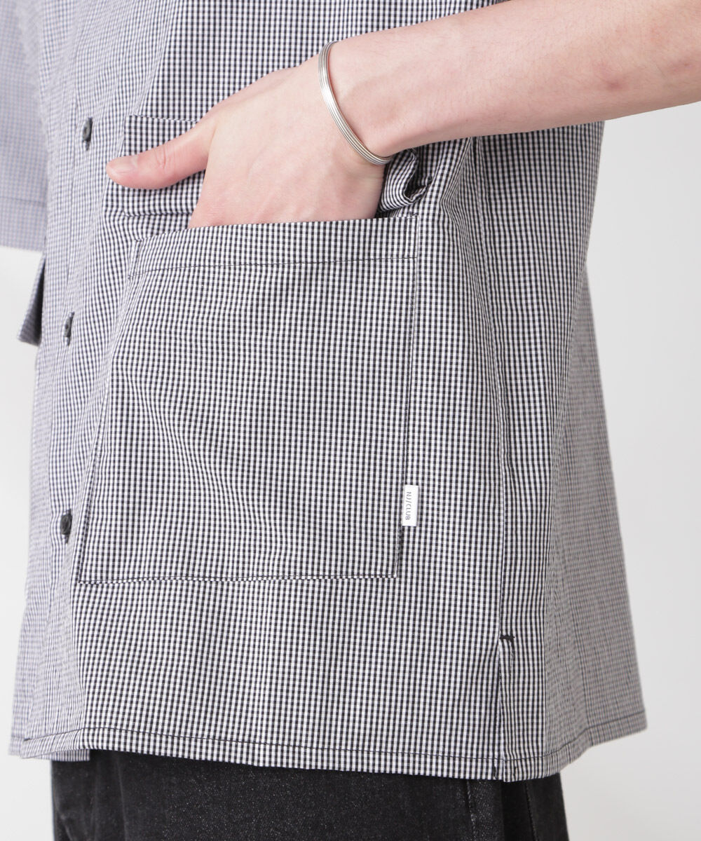 nano･universe「「NJ/CLUB」 マイクロギンガムチェックシャツ 半袖」|シャツ・ブラウス|