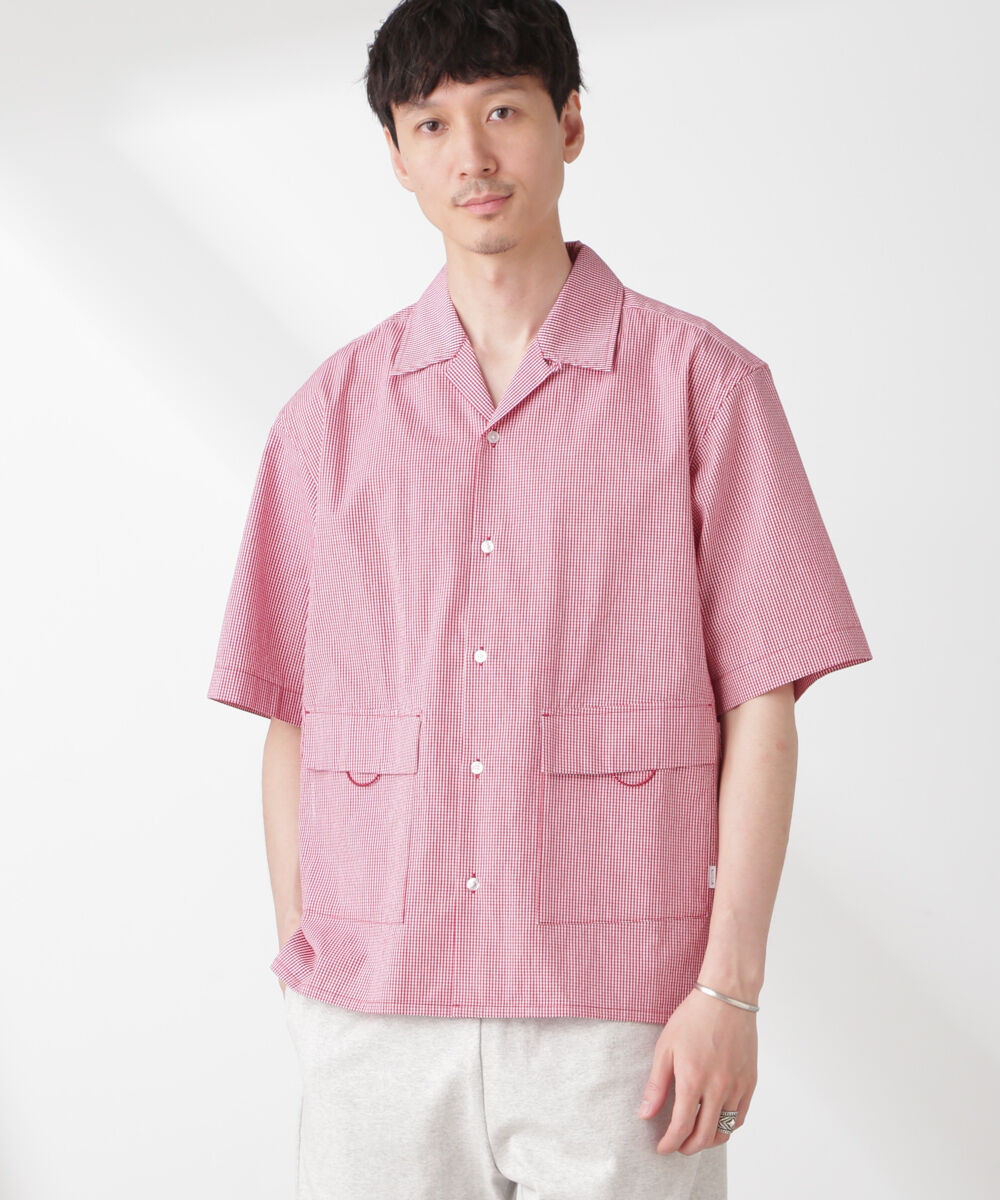 nano･universe「「NJ/CLUB」 マイクロギンガムチェックシャツ 半袖」|シャツ・ブラウス|