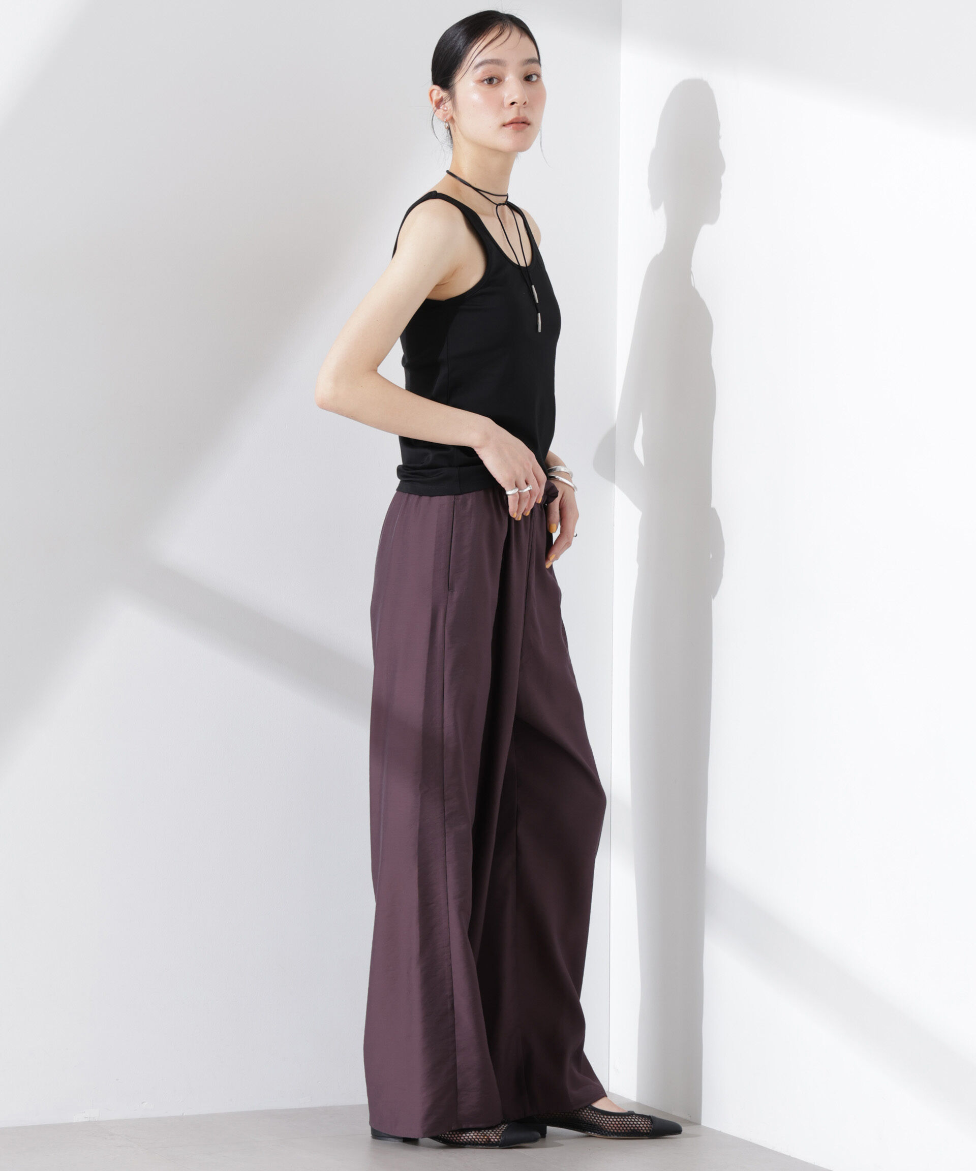 nano･universe「ストレッチポンチカップ付きバックオープンタンクトップ」|Tシャツ・カットソー|