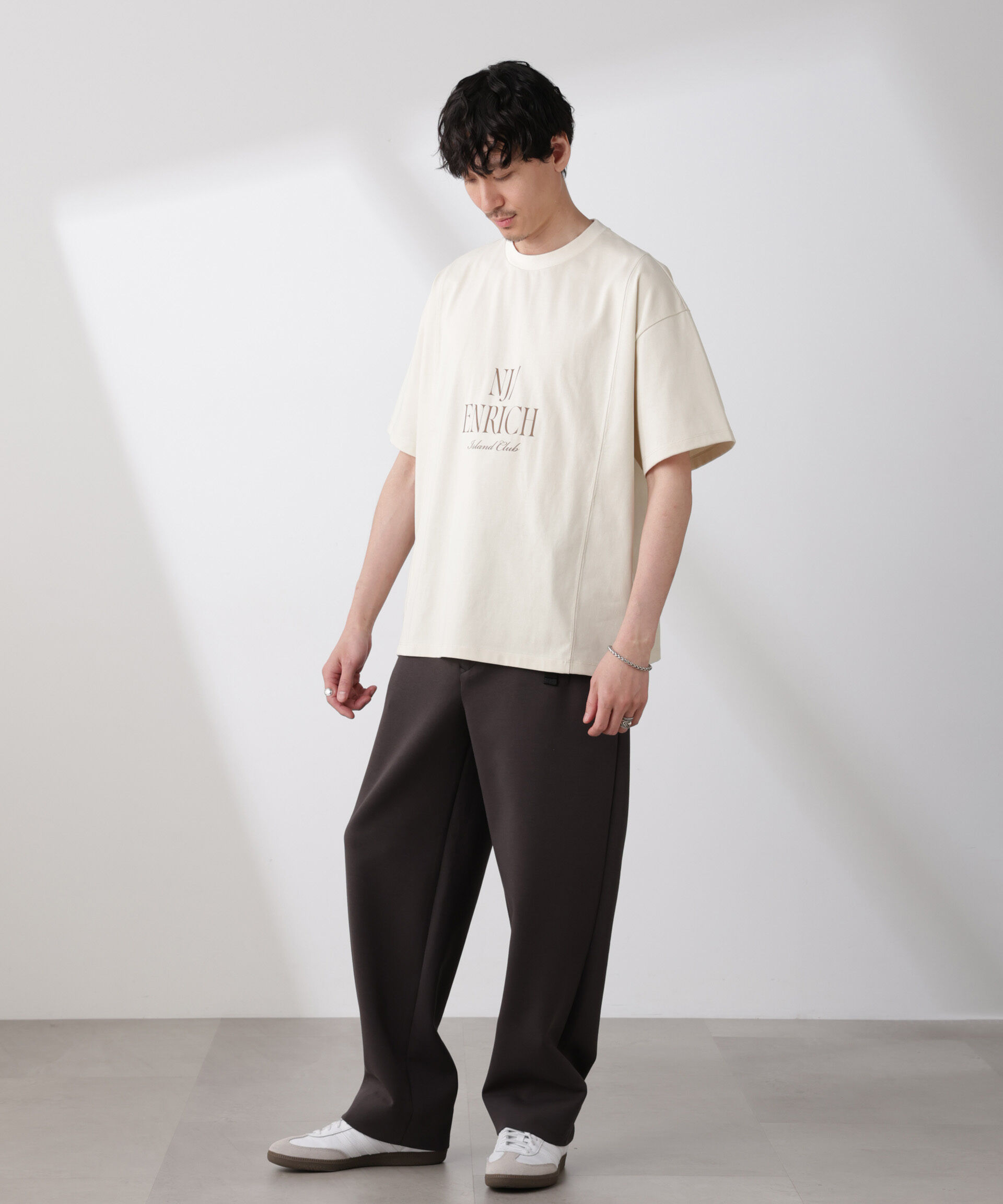 nano･universe「「NJ/CLUB」 ENRICHプリント切り替え Tシャツ」|Tシャツ・カットソー|