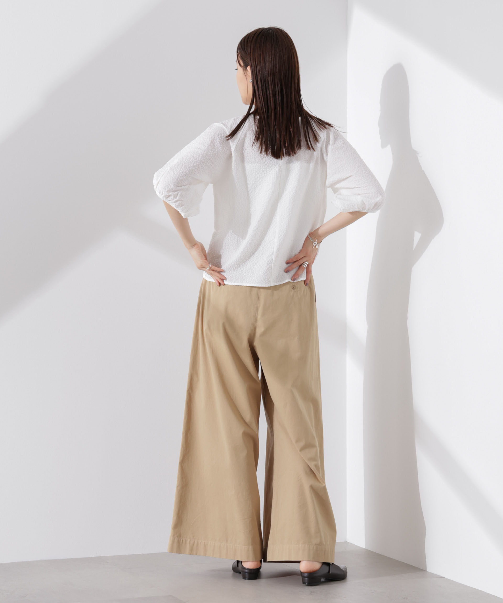 nano･universe「サッカーバルーンスリーブプルオーバーブラウス」|シャツ・ブラウス|