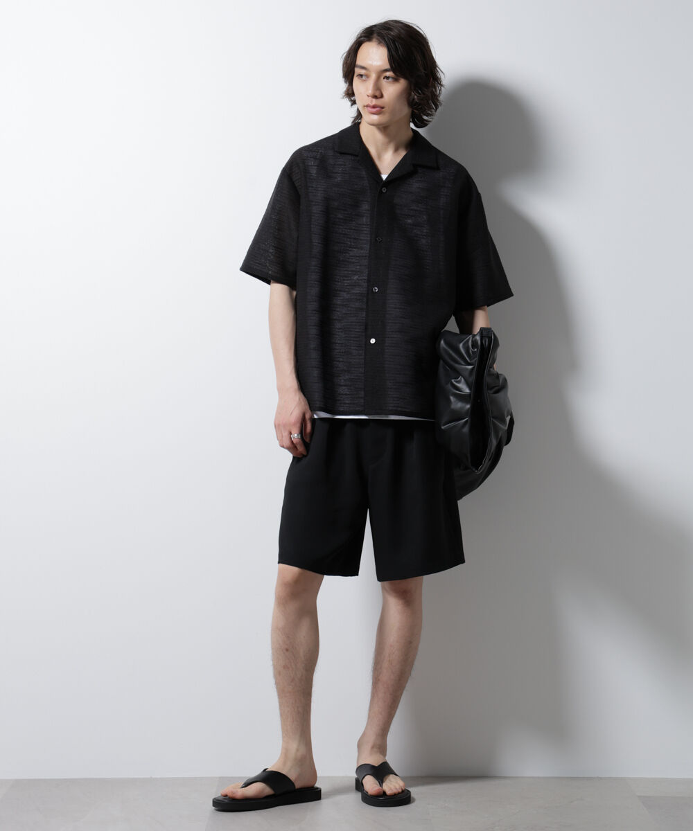 nano･universe「スラブラメ オープンカラーシャツ」|シャツ・ブラウス|