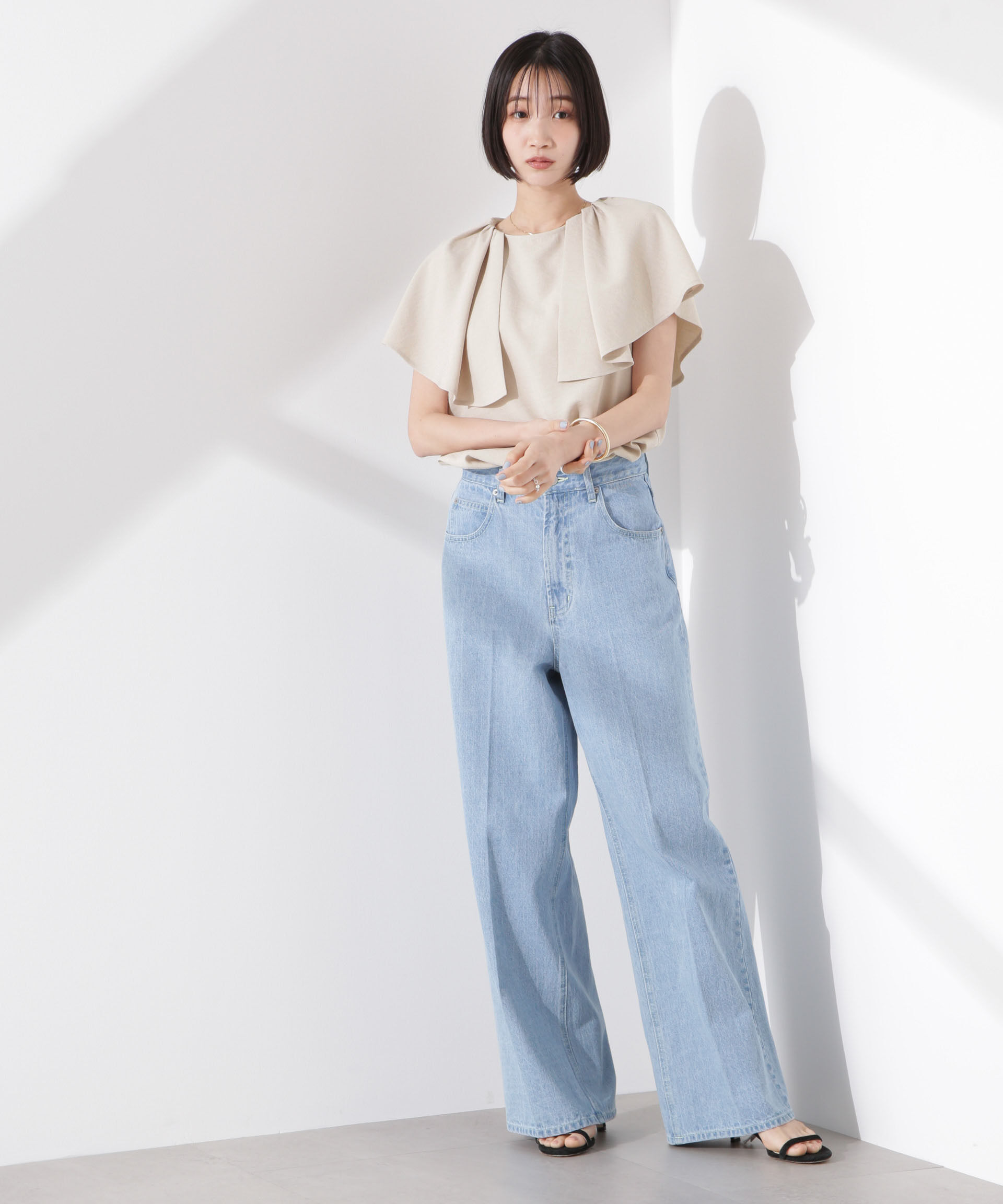 nano･universe「フレアスリーブデザインブラウス」|シャツ・ブラウス|