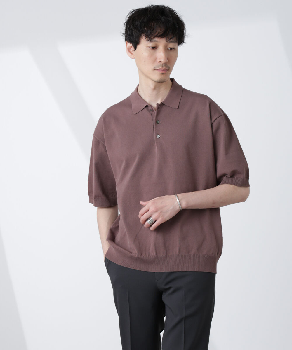  「コットン/ソロナ プレーティング 半袖ニットポロシャツ」|Tシャツ・カットソー|