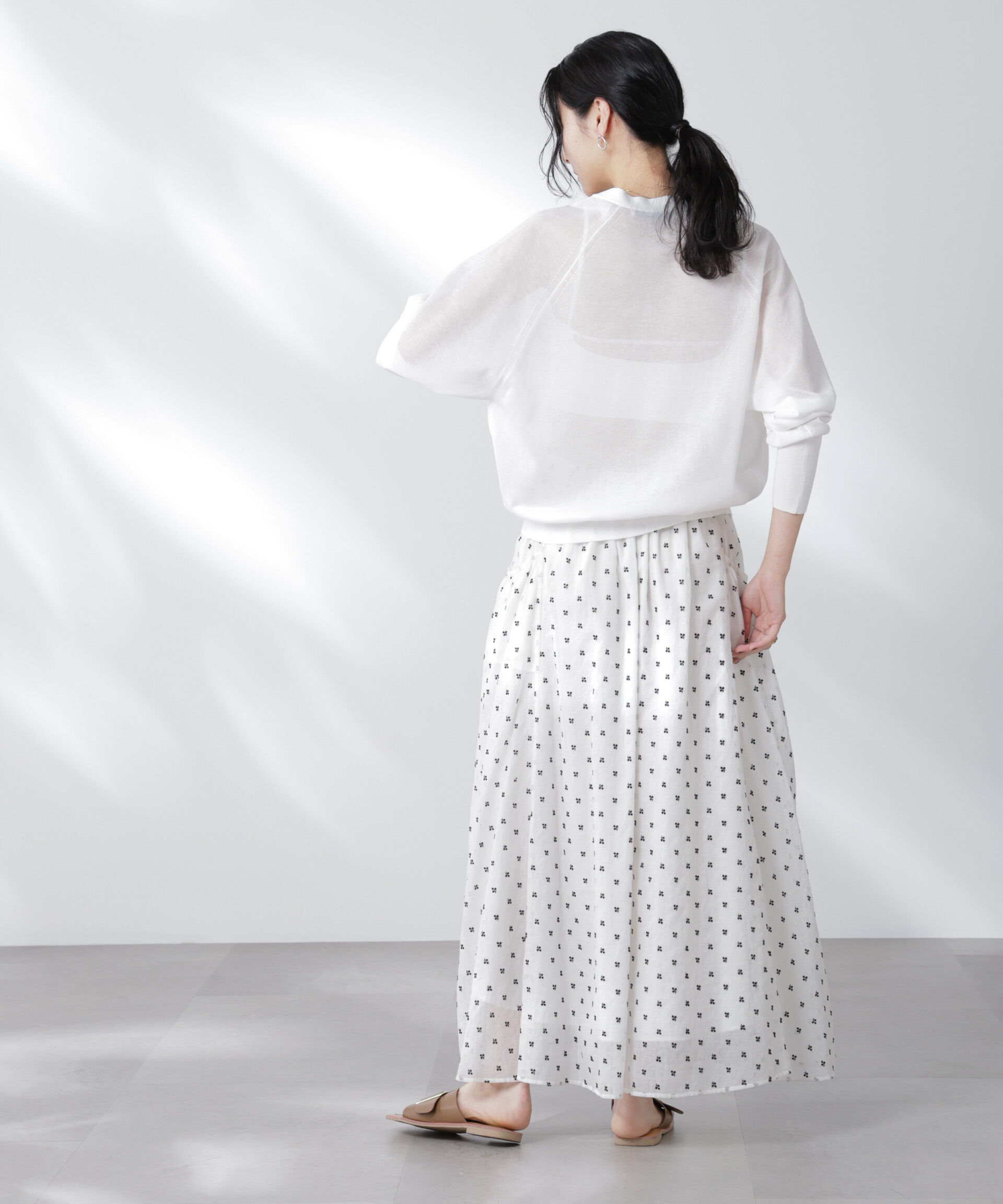 nano･universe「コットンスパークシアーＶネックカーディガン」|ニット・セーター|