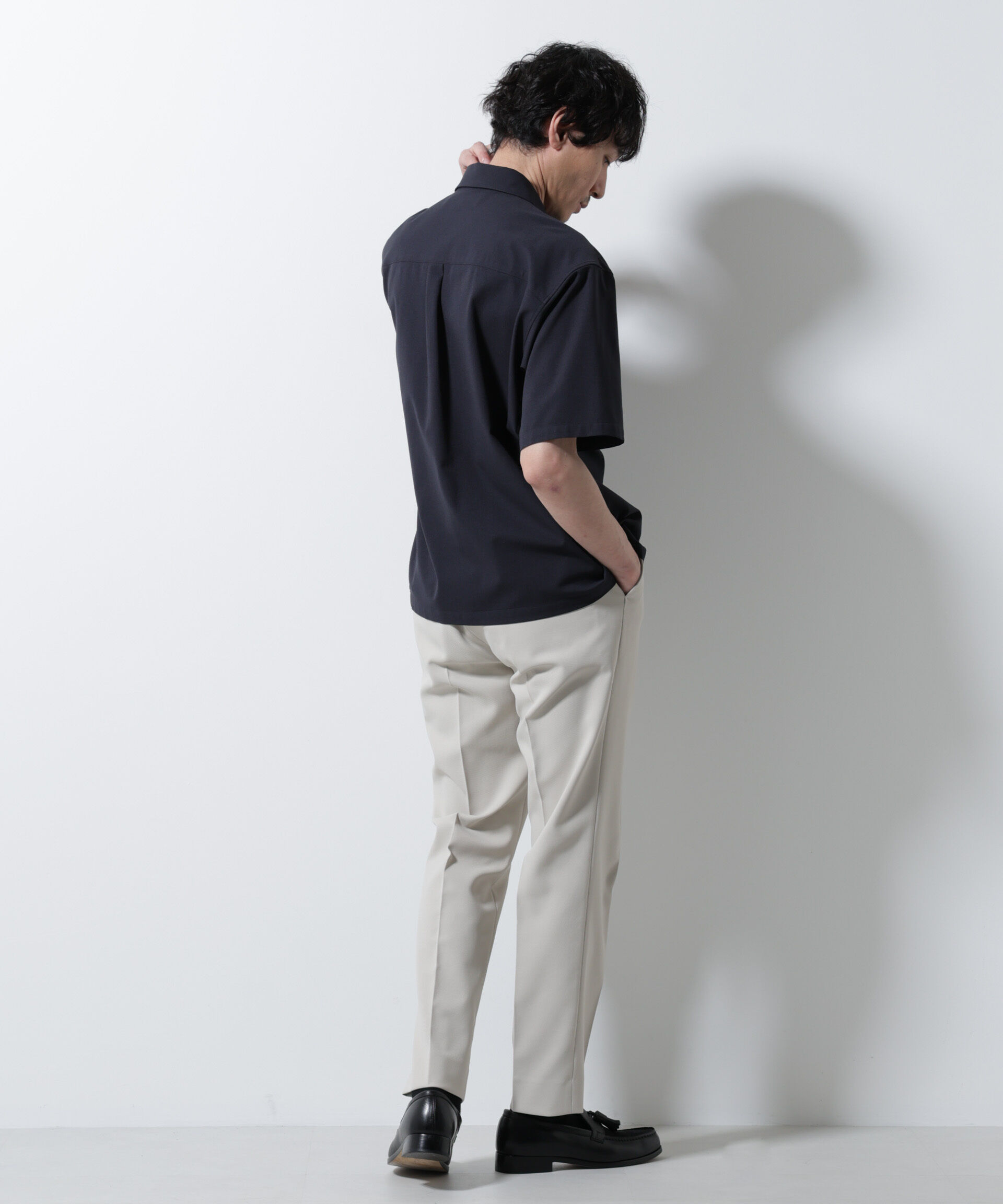 nano･universe「DotAir(R)ミニホールストレッチシャツ半袖/吸水速乾(セットアップ可)」|シャツ・ブラウス|