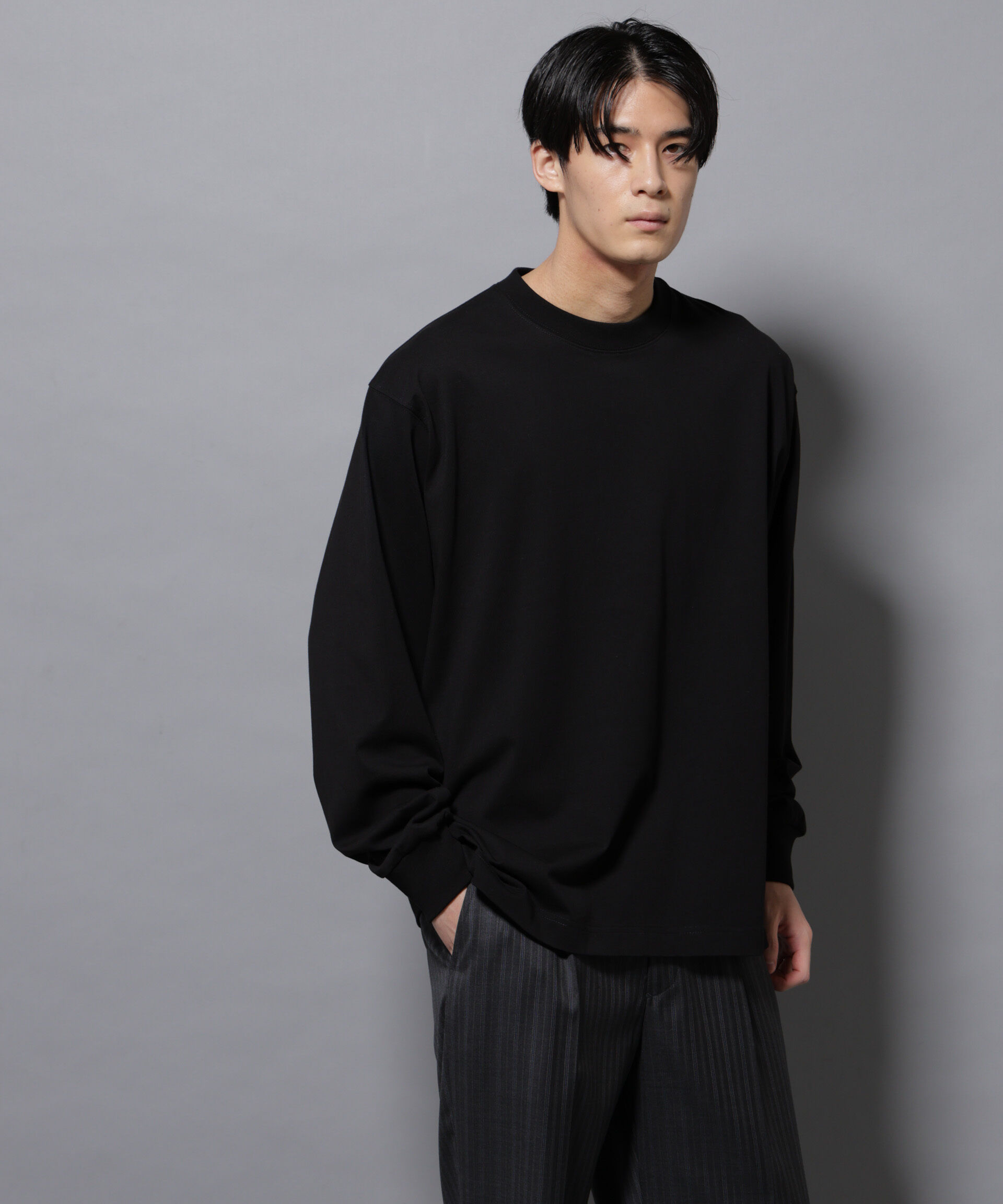 nano･universe「ビックシルエットワンポイントTシャツ 長袖」|Tシャツ・カットソー|