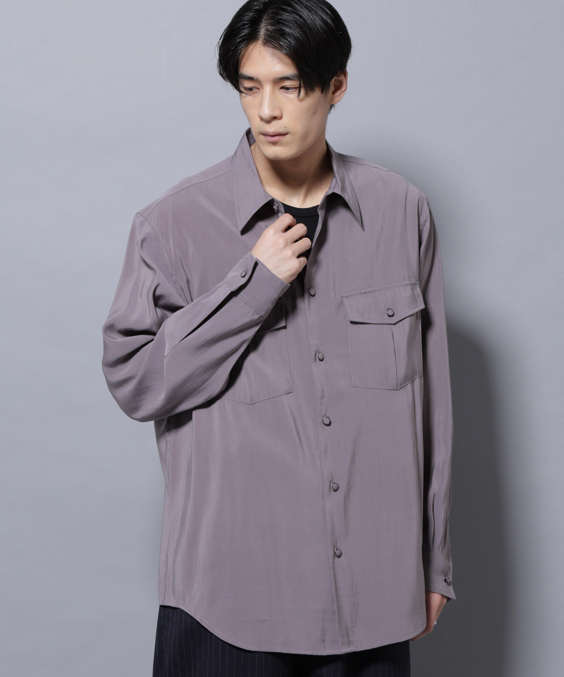 nano･universe「ヴィンテージライクレーヨンフィブリルシャツ」|シャツ・ブラウス|