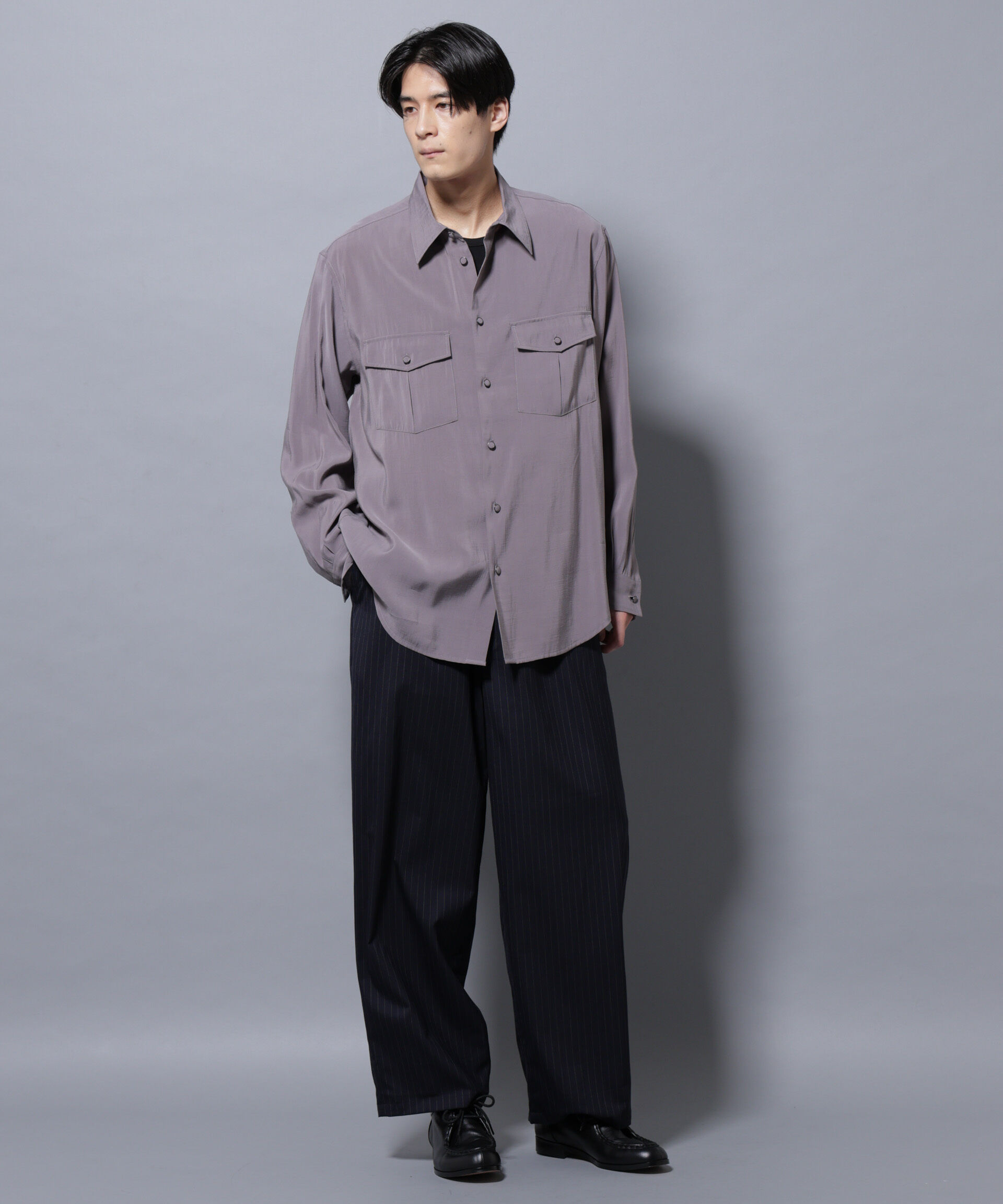 nano･universe「ヴィンテージライクレーヨンフィブリルシャツ」|シャツ・ブラウス|