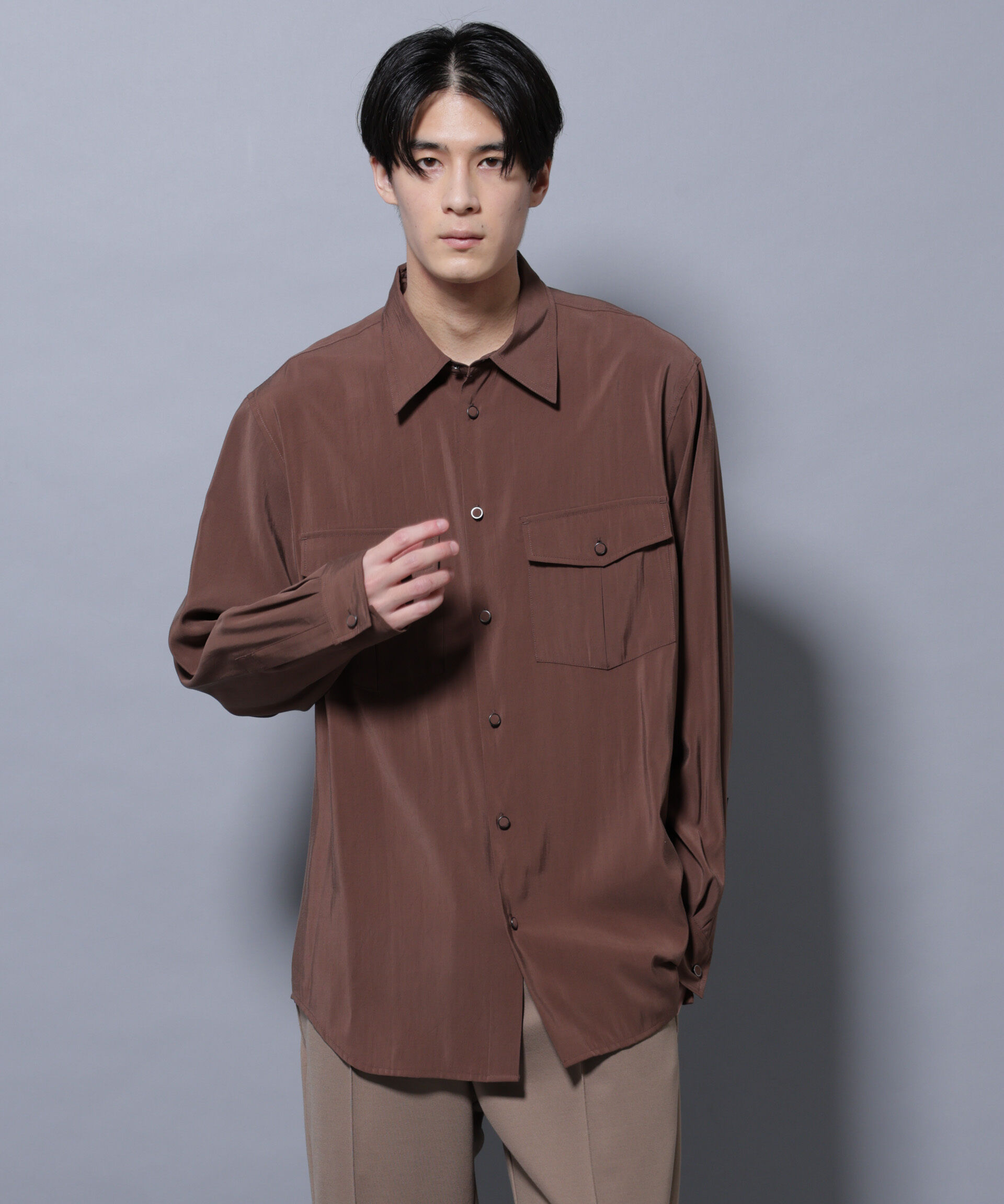 nano･universe「ヴィンテージライクレーヨンフィブリルシャツ」|シャツ・ブラウス|