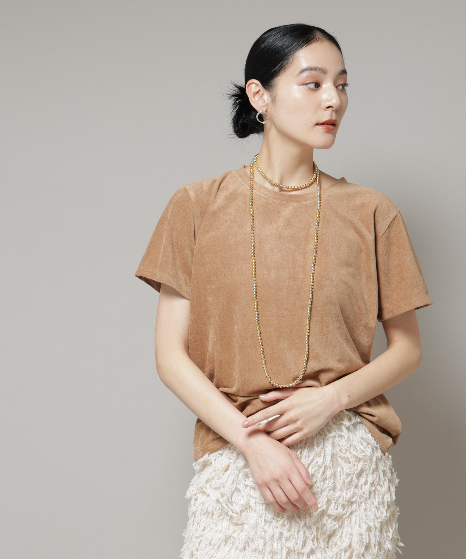 nano･universe「フェイクスエードTシャツ」|Tシャツ・カットソー|