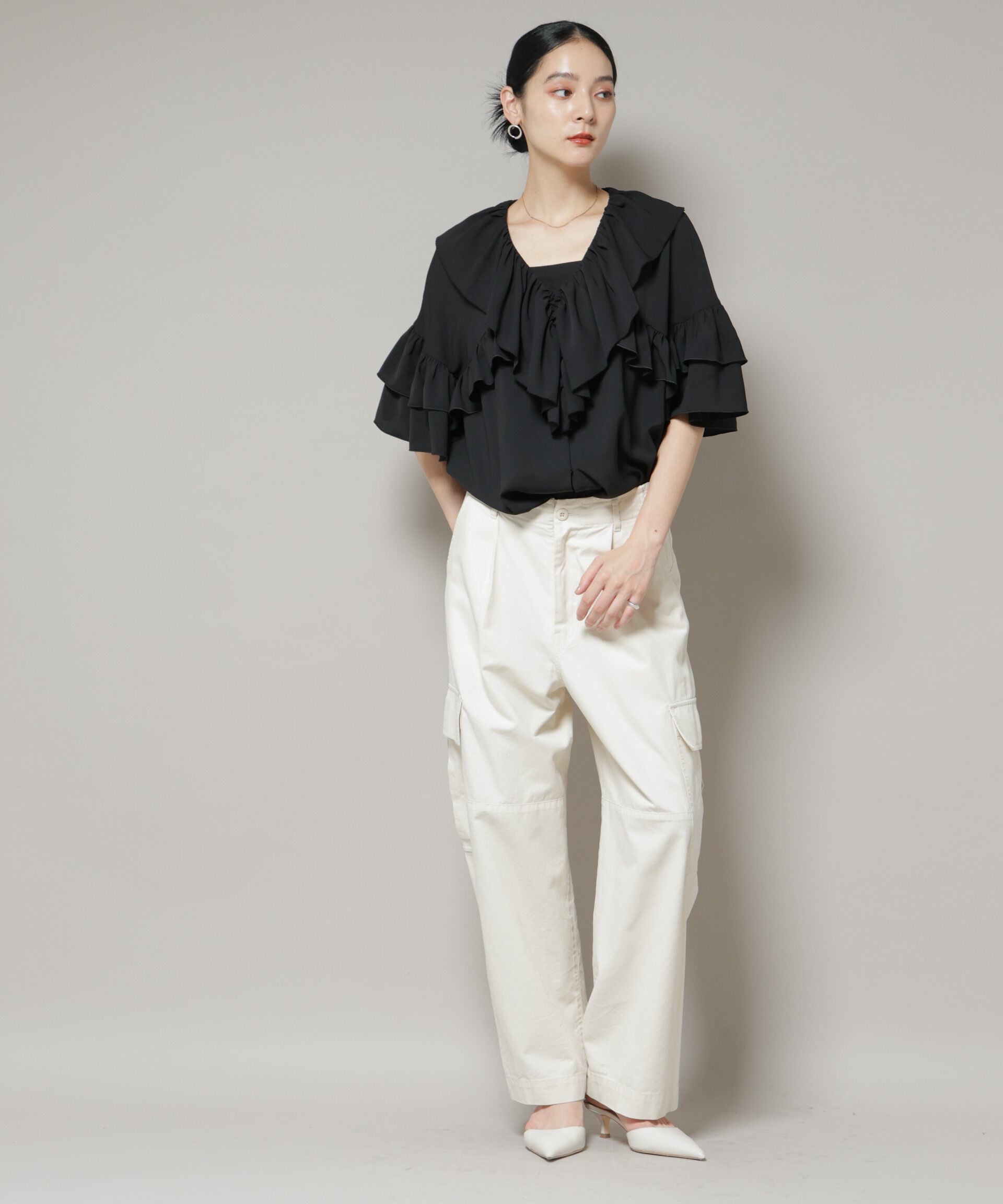 nano･universe「サイドポケットワイドチノパンツ」|チノ|