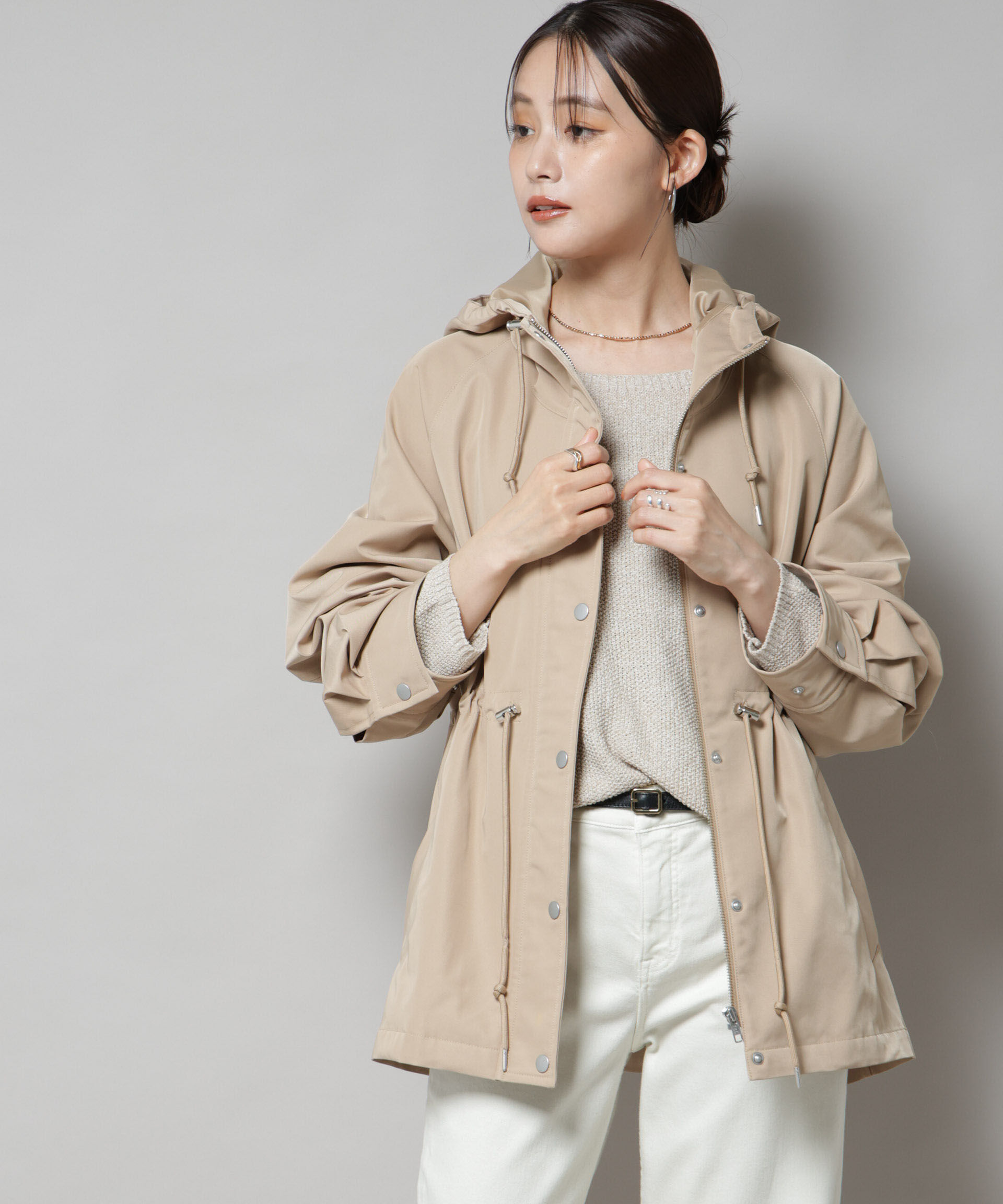 nano･universe「撥水加工フードブルゾン」|ブルゾン・スタジャン|