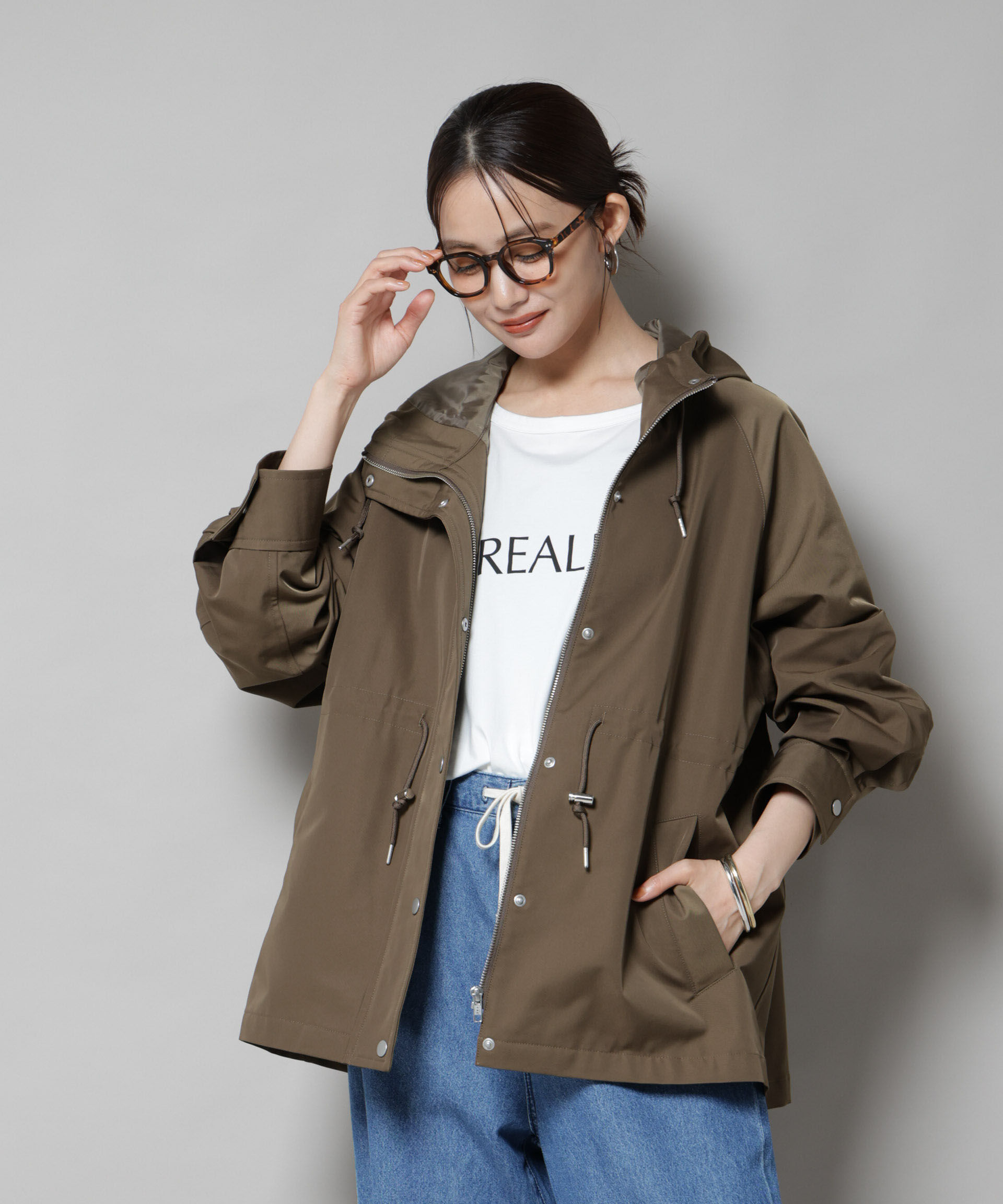 nano･universe「撥水加工フードブルゾン」|ブルゾン・スタジャン|